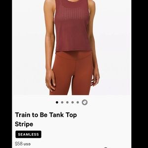 Lululemon Train to Be cropped tank top